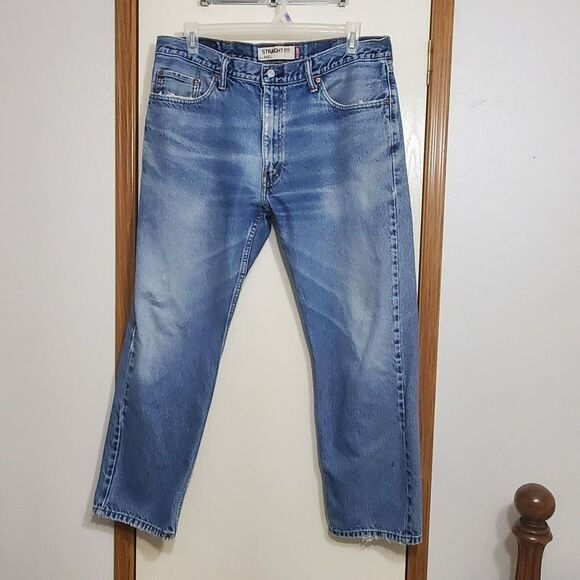 Vintage Levi's 505 Mens 36 X 30 Regular Fit Denim Blue Jeans - Picture 2 of 13